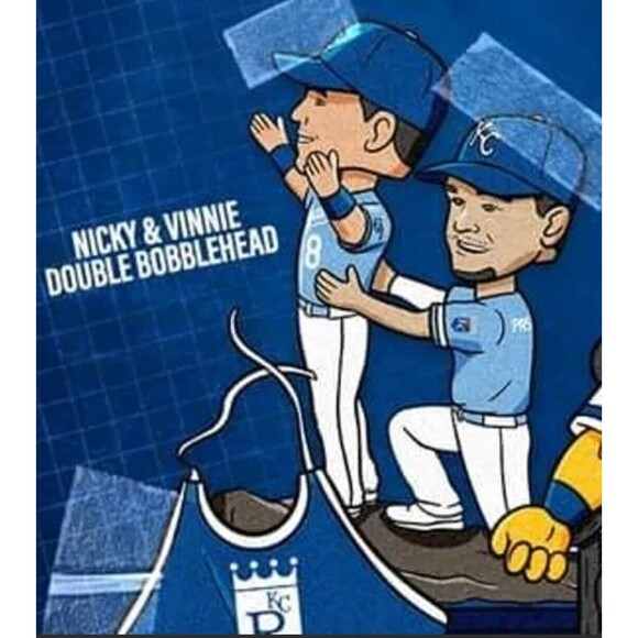 NICKY LOPEZ & VINNIE PASQUANTINO SGA Bobblehead 2023 Kansas City Royals RARE - Picture 3 of 3